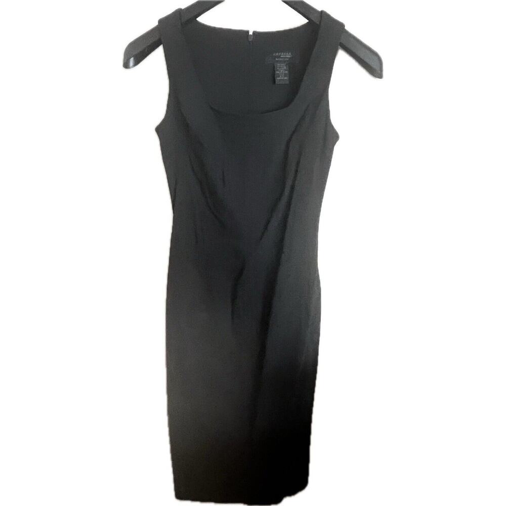 Express Stretch Sleeveless Stretch Vintage Bodycon Dress Black LBD Size 1/2